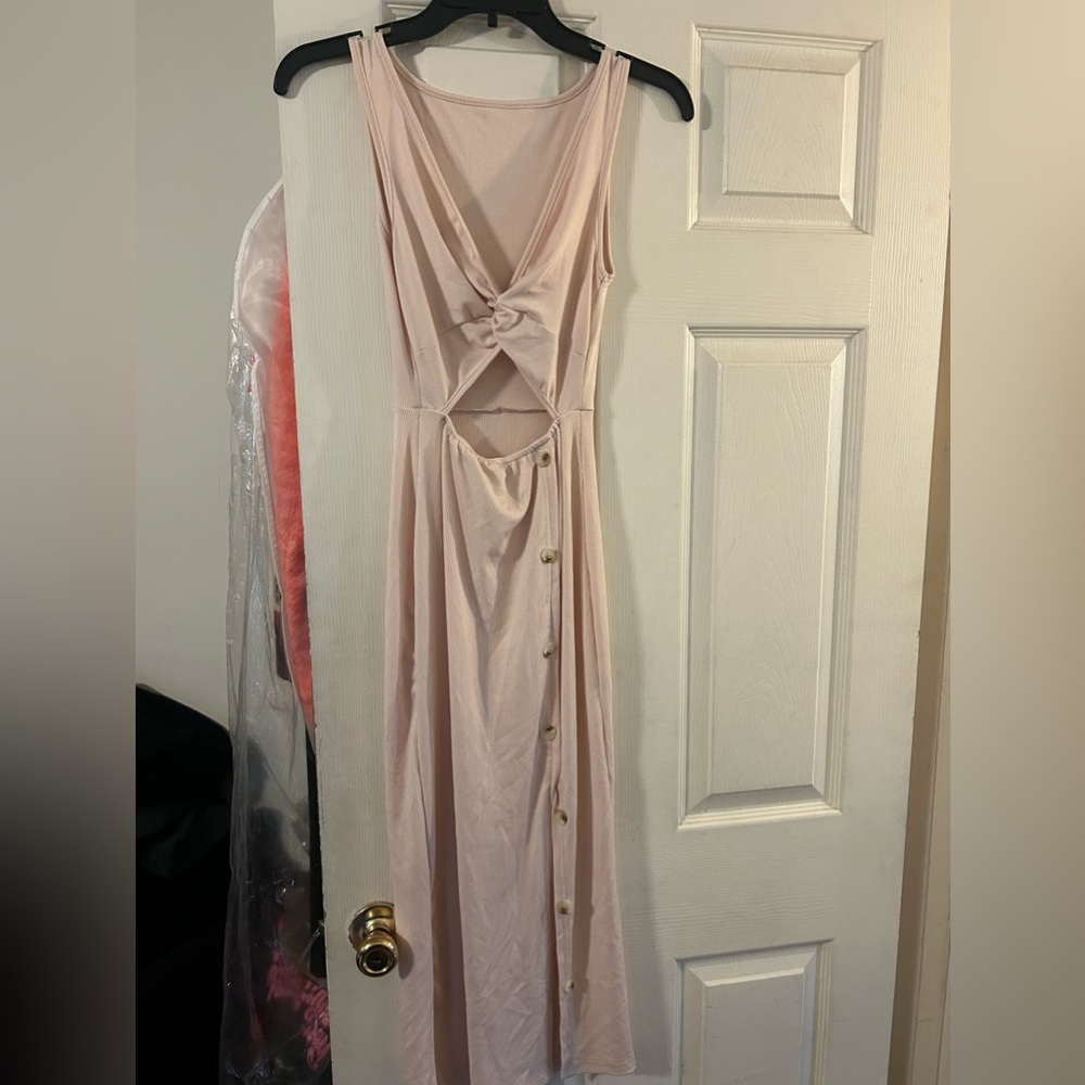 Cream cut out dress